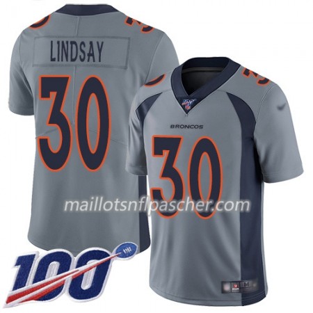 Maillot Denver Broncos Phillip Lindsay 30 Nike Gris 100th - Homme